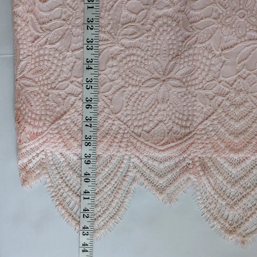 NWT Sharagano NY Azalea Faux Wrap Floral Lace Scalloped Midi Dress 8 Pink Mirage - Picture 14 of 16